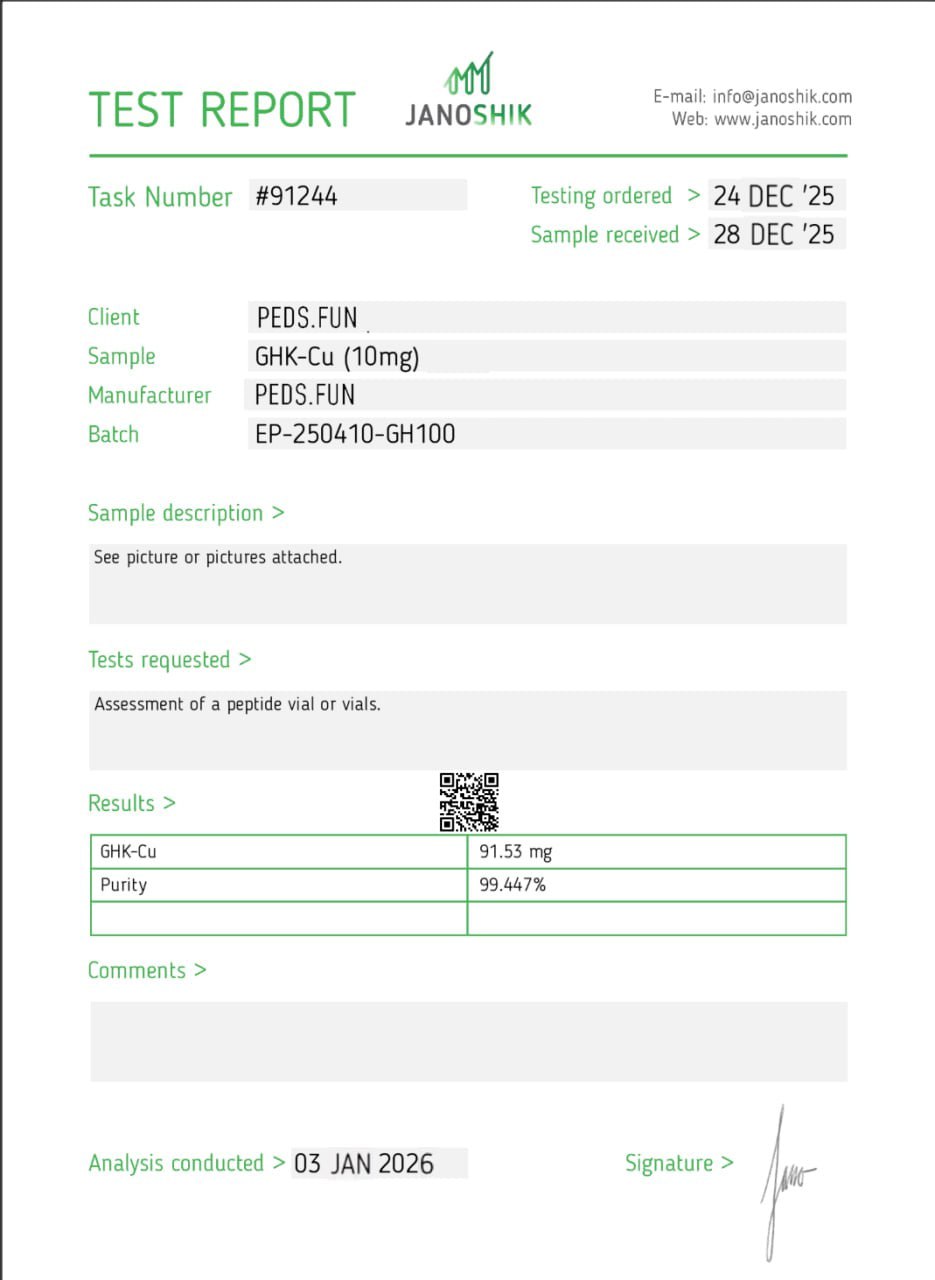 Janoshik Test Report